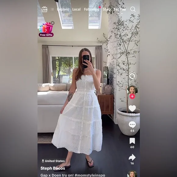 Gap X Doen Eyelet Midi Dress Size M NWT - Picture 1 of 10